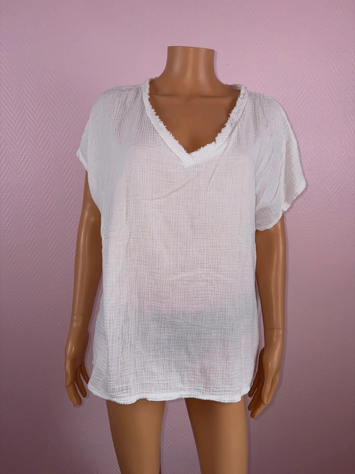 T-shirt feminino em gaze de algodão tamanho m – photo 2
